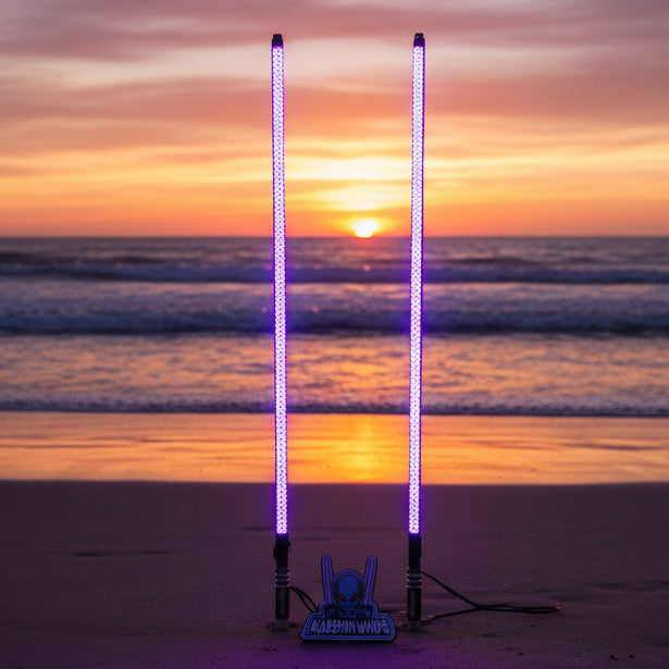 Photo of V2 Black Out LED Whip Set: The Ultimate Stealth by Marshin Whips - Premium for UTVs / Side by Sides