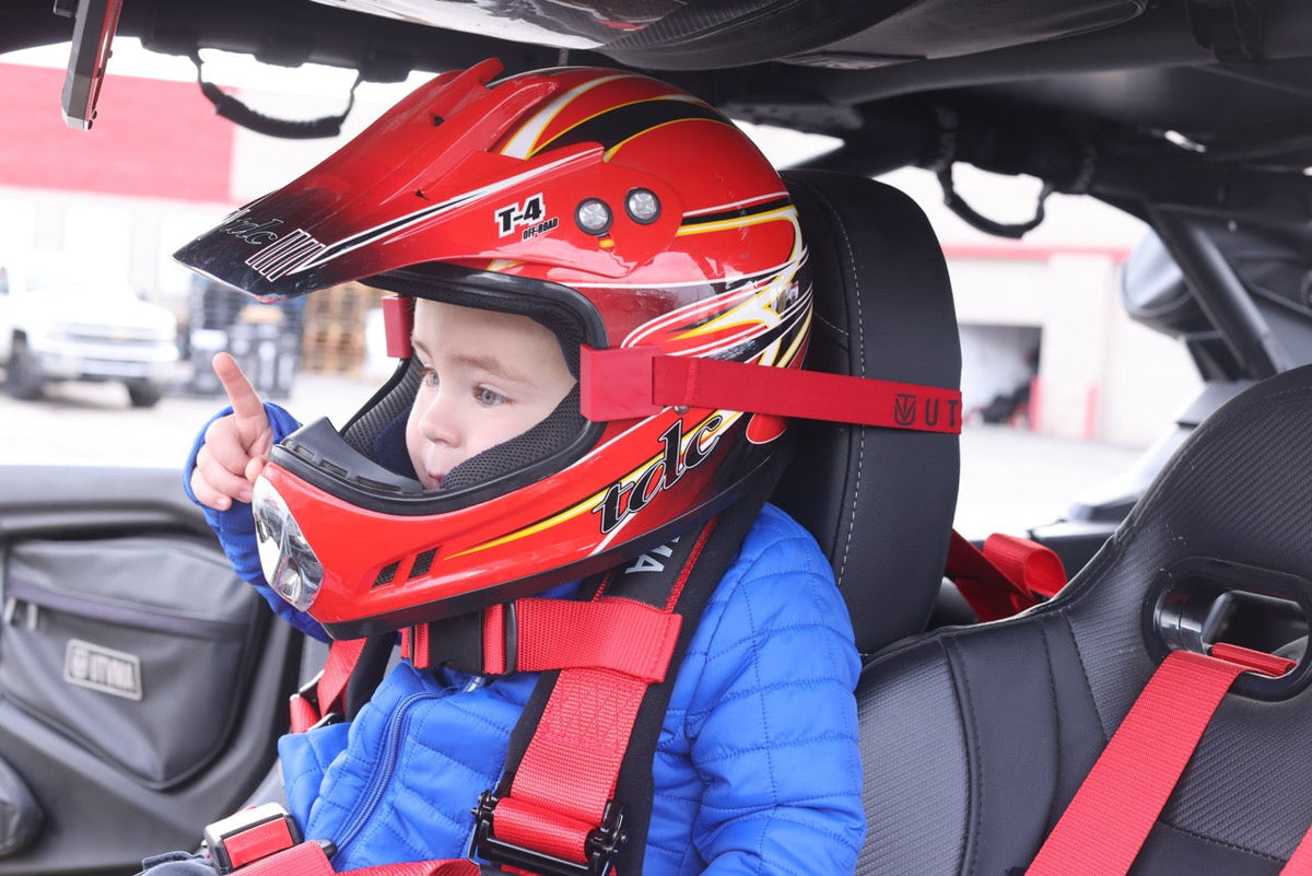 UTVMA Helmet Holders - Headrest Support for Kids + No More Head Bobbing | 5 Colors