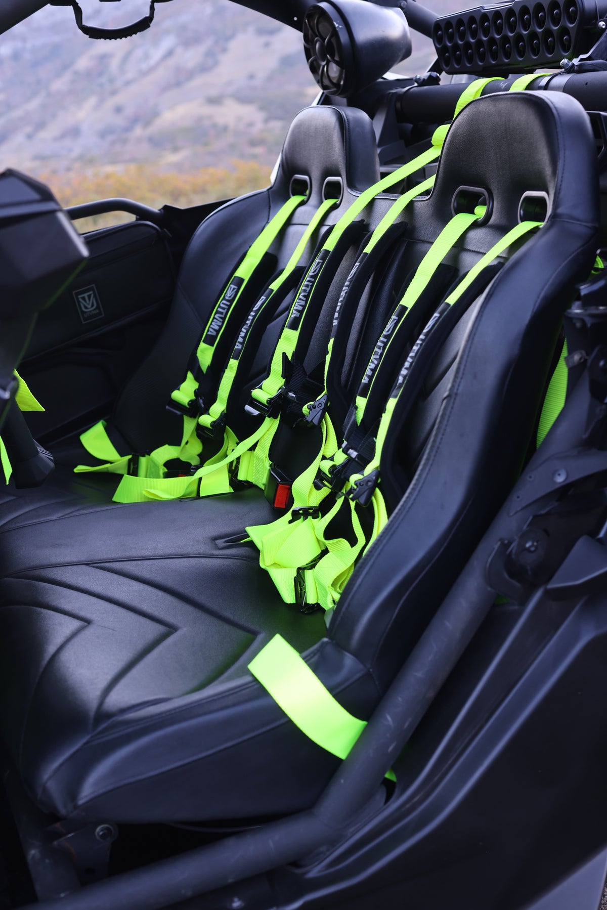 Photo of Maverick X3 Rear Bench Seat W Harnesses (2017-2025) by UTV Mountain Accessories - Premium Seats & Accessories for UTVs / Side by Sides