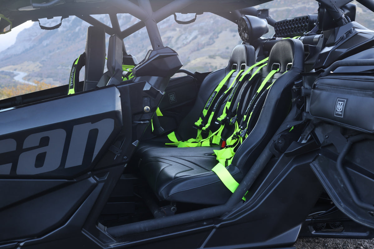 Photo of Maverick X3 Rear Bench Seat W Harnesses (2017-2025) by UTV Mountain Accessories - Premium Seats & Accessories for UTVs / Side by Sides