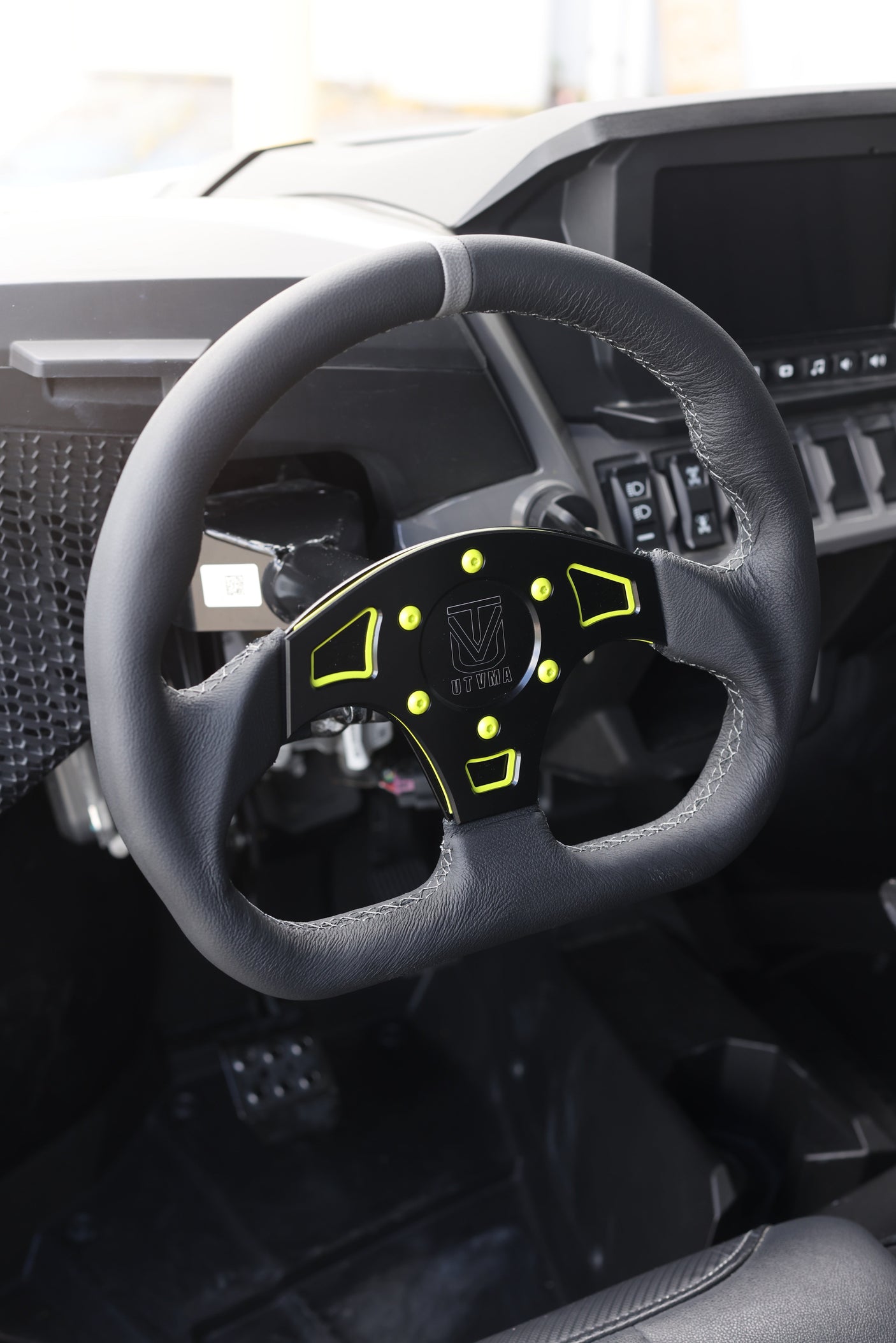 UTVMA DriftX UTV Leather Steering Wheel with Hub – Premium Grip, Universal Fit