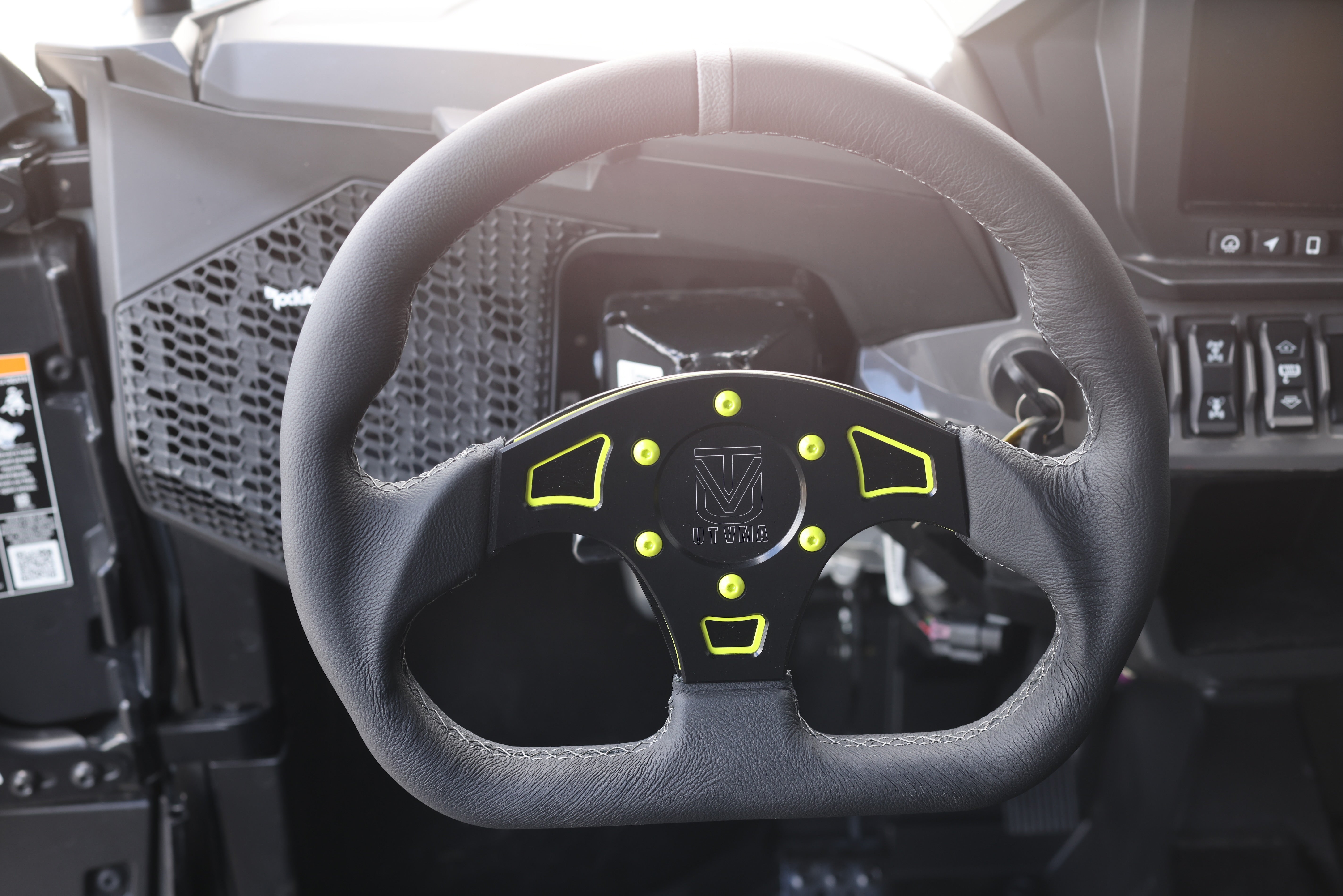 UTVMA DriftX Leather Steering Wheel With Hub - Premium Grip + 7 Colors | Polaris, Can-Am, Kawasaki, Honda, Yamaha