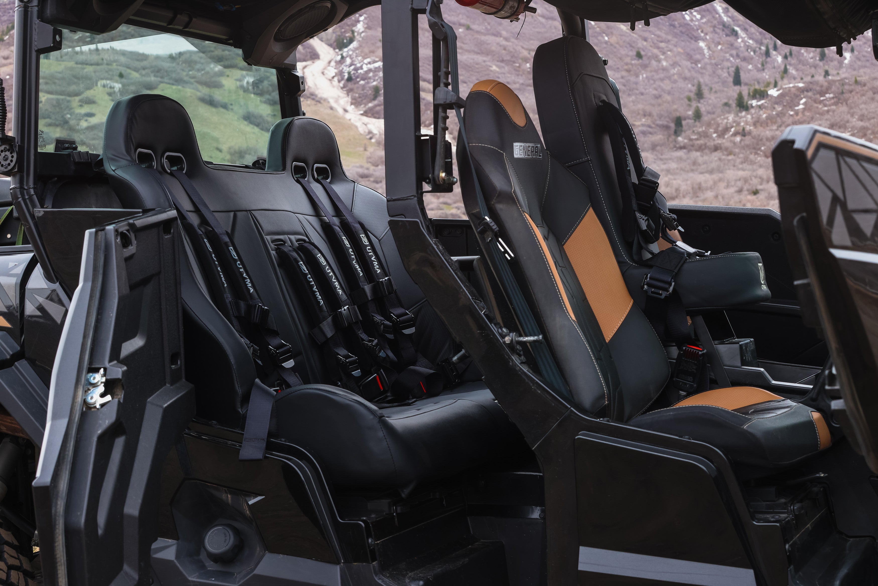 Photo of General 1000 Rear Bench Seat W Harnesses (2017-2025) by UTV Mountain Accessories - Premium Bench Seat for UTVs / Side by Sides