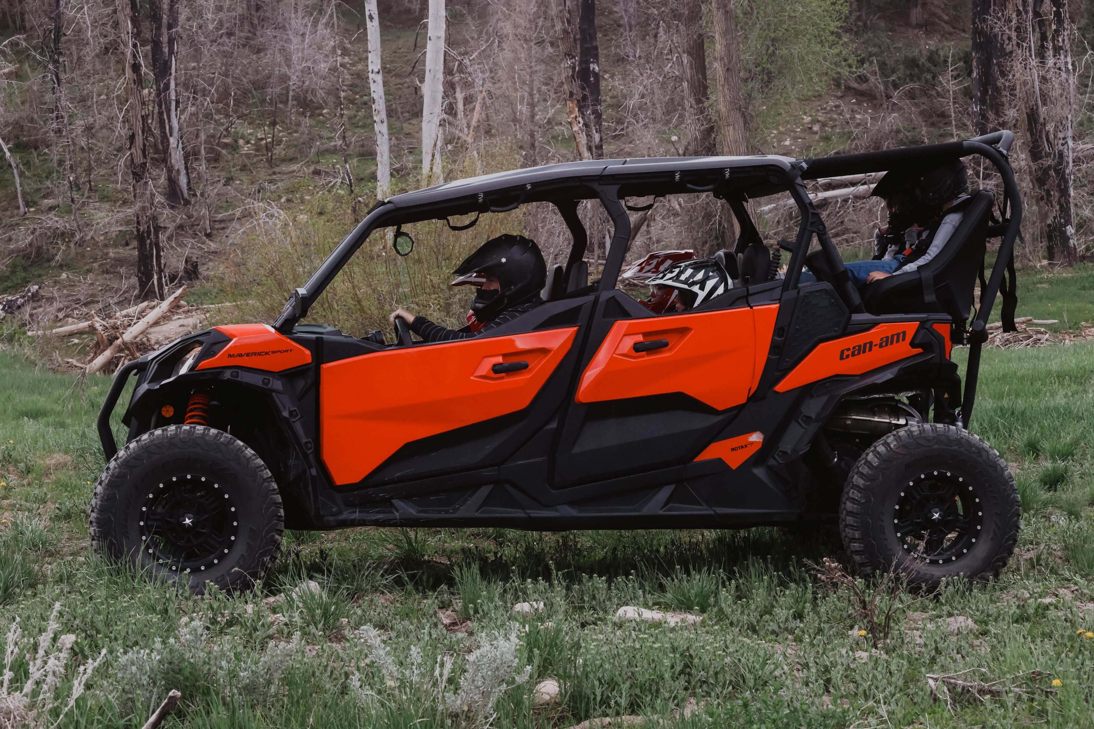Photo of Maverick Sport Max Rear Bench with Harnesses (2019-2025) by UTV Mountain Accessories - Premium Bench Seat for UTVs / Side by Sides