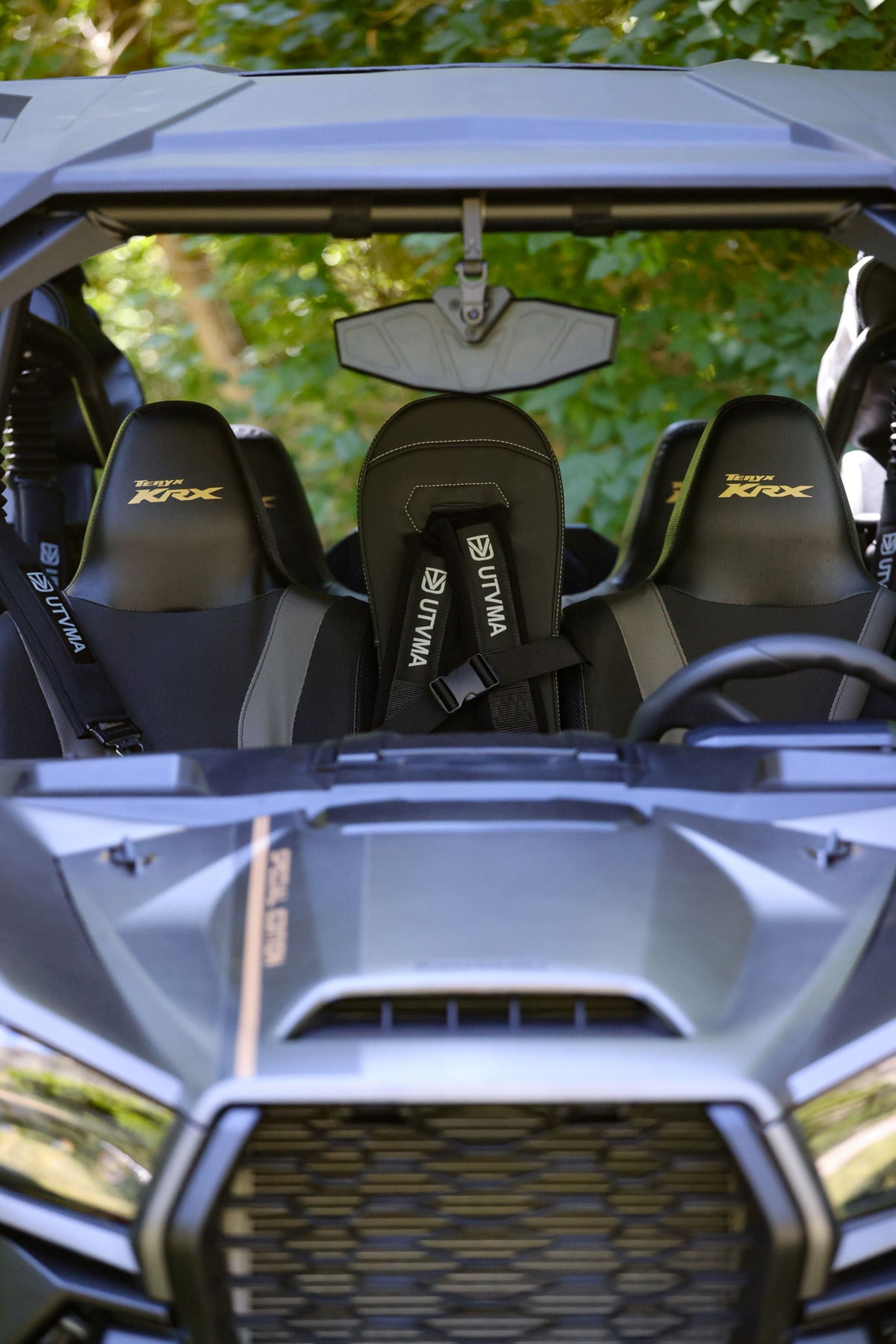 Photo of Kawasaki KRX 4 Front Bump Seat (2023-2025) by UTV Mountain Accessories - Premium Bump Seats for UTVs / Side by Sides
