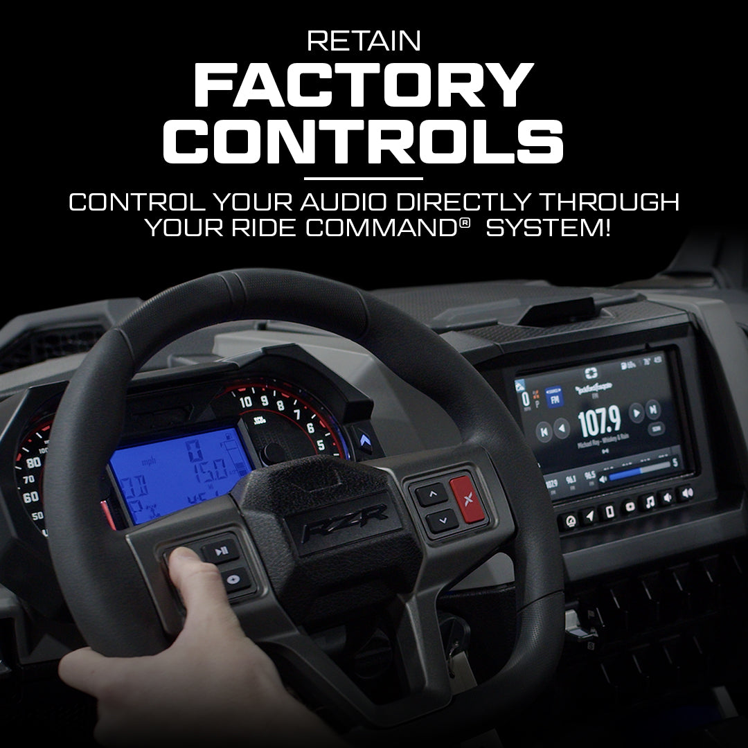 '20-'26 RZR® Pro Series Ride Command Front & Rear RCA Output + Speaker Wire & Remote | UTVS-PRO-RC-RCA-OUT