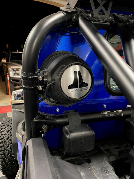 Photo of POLARIS RZR TURBO S REAR WINDSHIELD W/ SPEAKERS CUT-OUT 2018+ by Dirt Warrior Accessories - Premium WINDSHIELD for UTVs / Side by Sides