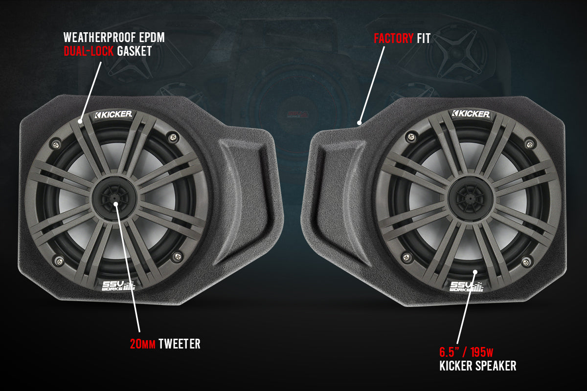 Photo of SSV Works - 2018-2024 Polaris Ranger XP1000 6.5" Front Speaker-Pods by SSV Works - Premium for UTVs / Side by Sides