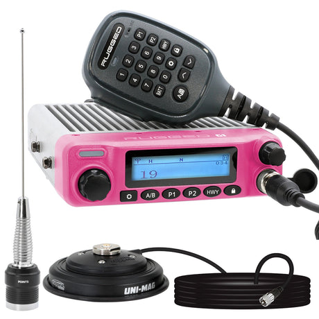 Photo of Radio Kit - Pink Rugged G1 ADVENTURE SERIES Waterproof GMRS Mobile Radio with Antenna by Rugged Radios - Premium for UTVs / Side by Sides