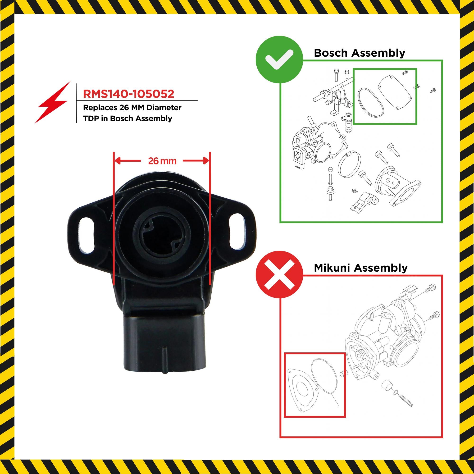 Photo of Throttle Position Sensor TPS 26mm for Polaris ACE Sportsman Ranger RZR 325 / 500 / 550 / 570 / 800 / 850 2006-2019 by RM STATOR - Premium Sensors for UTVs / Side by Sides