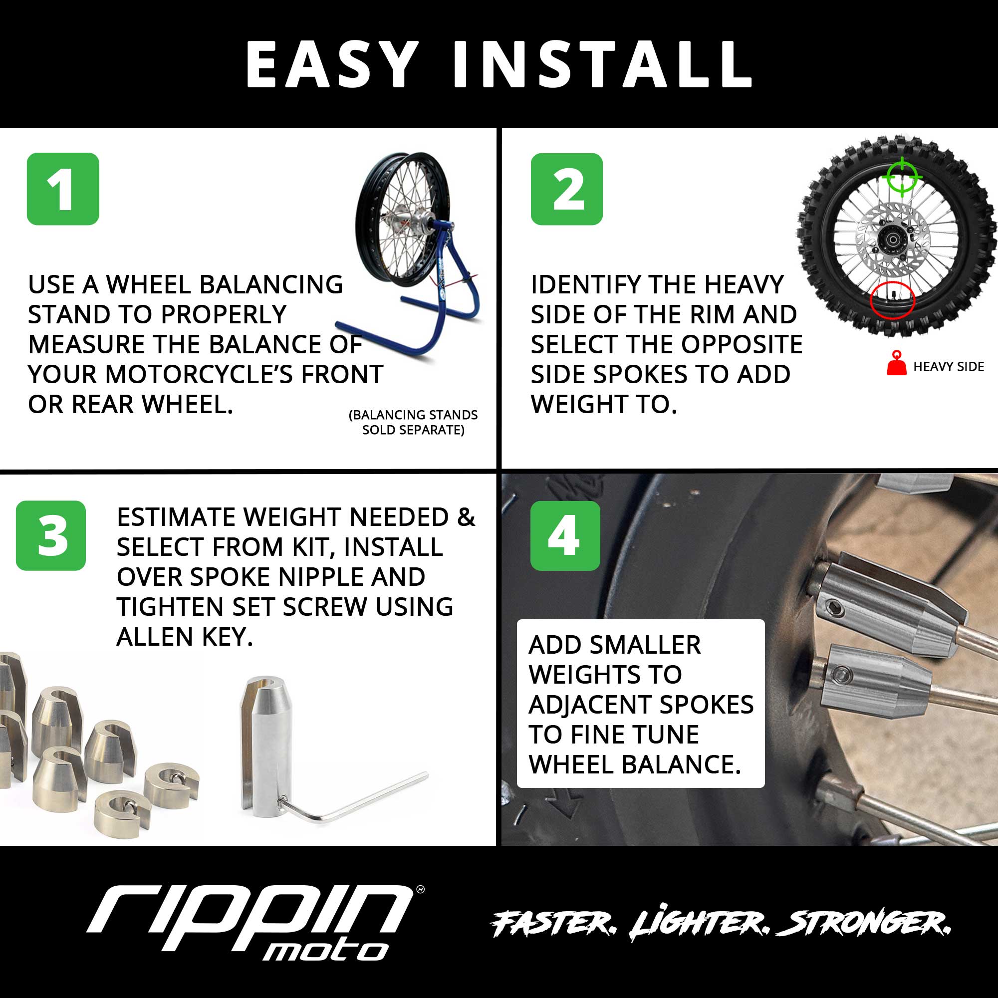 Photo of 12 Pack Spoke Wheel Weight Kit (Nickel Finish) by Rippin Moto - Premium Wheels for UTVs / Side by Sides