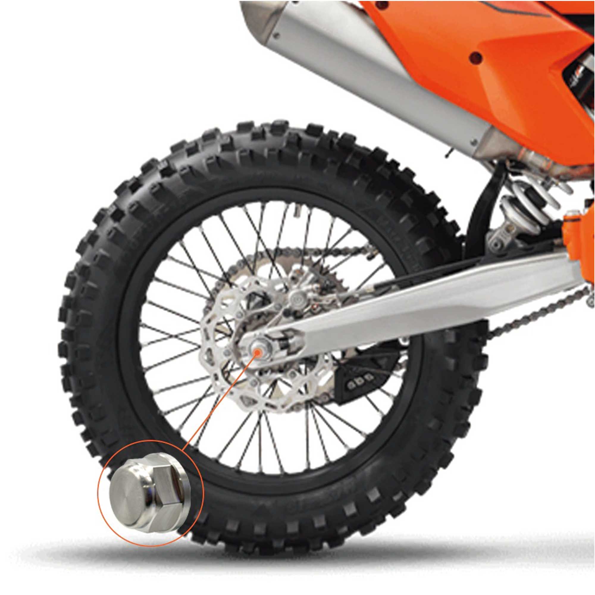 Photo of Titanium Rear Axle Nut M20x1.5 for KTM & Husqvarna [GR5] by Rippin Moto - Premium Wheels for UTVs / Side by Sides