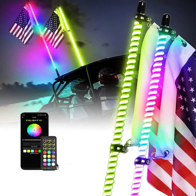 COLORTRAIL 2' LED RGBW LED Whip Lights (Pair) | RSCW2DKIT