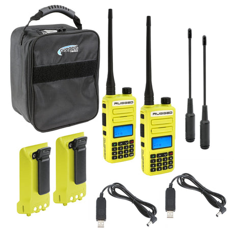 Photo of Adventure Pack - Rugged GMR2 PLUS - GMRS and FRS Two Way Handheld Radios with Accessories by Rugged Radios - Premium for UTVs / Side by Sides
