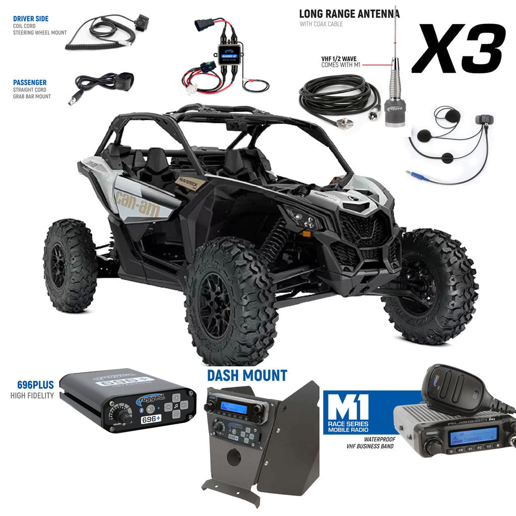 Photo of Rugged Radios - Rugged Radios Can-Am Maverick X3 Complete Communication Kit with Intercom and 2-Way Radio by Rugged Radios - Premium Parts and Accessories for UTVs / Side by Sides