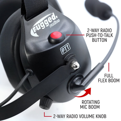 Photo of RW-H52 Bluetooth Headset for Cell Phones - 2-Way Radio Compatible by Rugged Radios - Premium for UTVs / Side by Sides