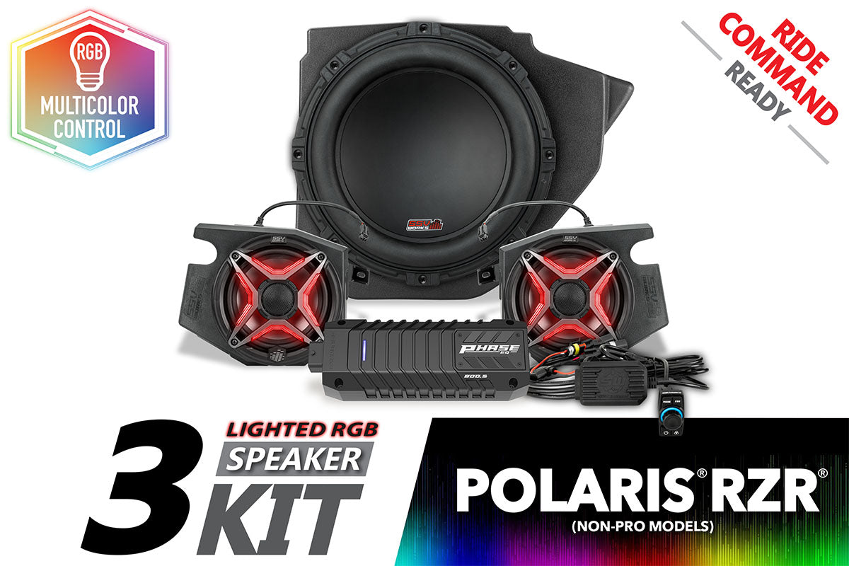 Photo of SSV Works - 2014-2023 Polaris RZR V-Spec 3-Speaker Plug-&-Play Kit for Ride Command by SSV Works - Premium for UTVs / Side by Sides
