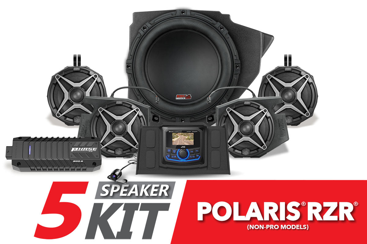 Photo of SSV Works - 2014-2023 Polaris RZR A-Spec SSV Works 5-Speaker Plug-&-Play Kit with JVC by SSV Works - Premium for UTVs / Side by Sides