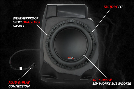 SSV Works '20-'24 RZR Pro Under-Dash 10" Subwoofer Enclosure Add-On for Ride Command (SSV SUB)