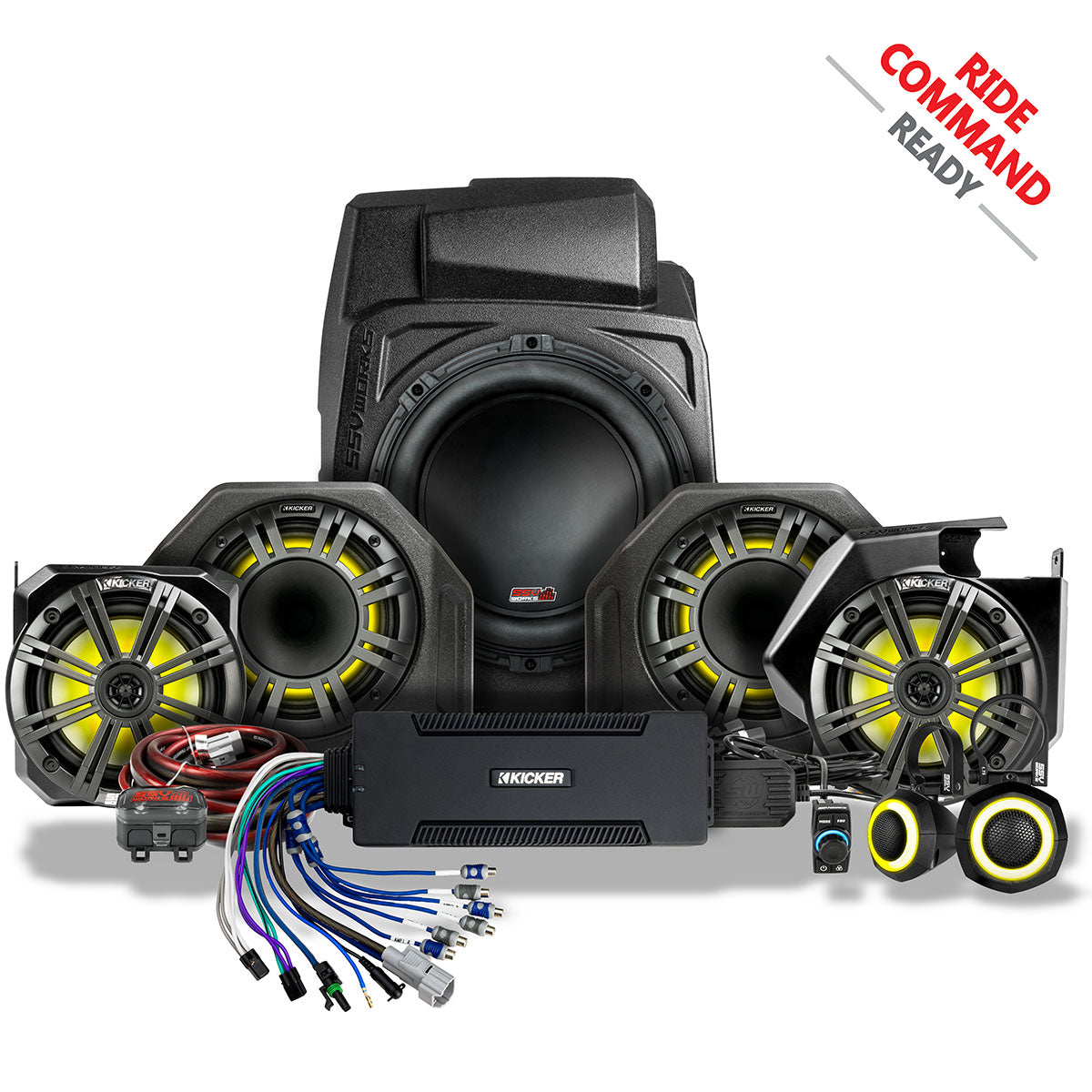 Photo of SSV Works - 2025-2026 PolarisÂ® RZR Pro R / Pro S / Pro XP Phase-6 K-Spec 7-Speaker Plug-&-Play Kit for Ride Command by SSV Works - Premium for UTVs / Side by Sides