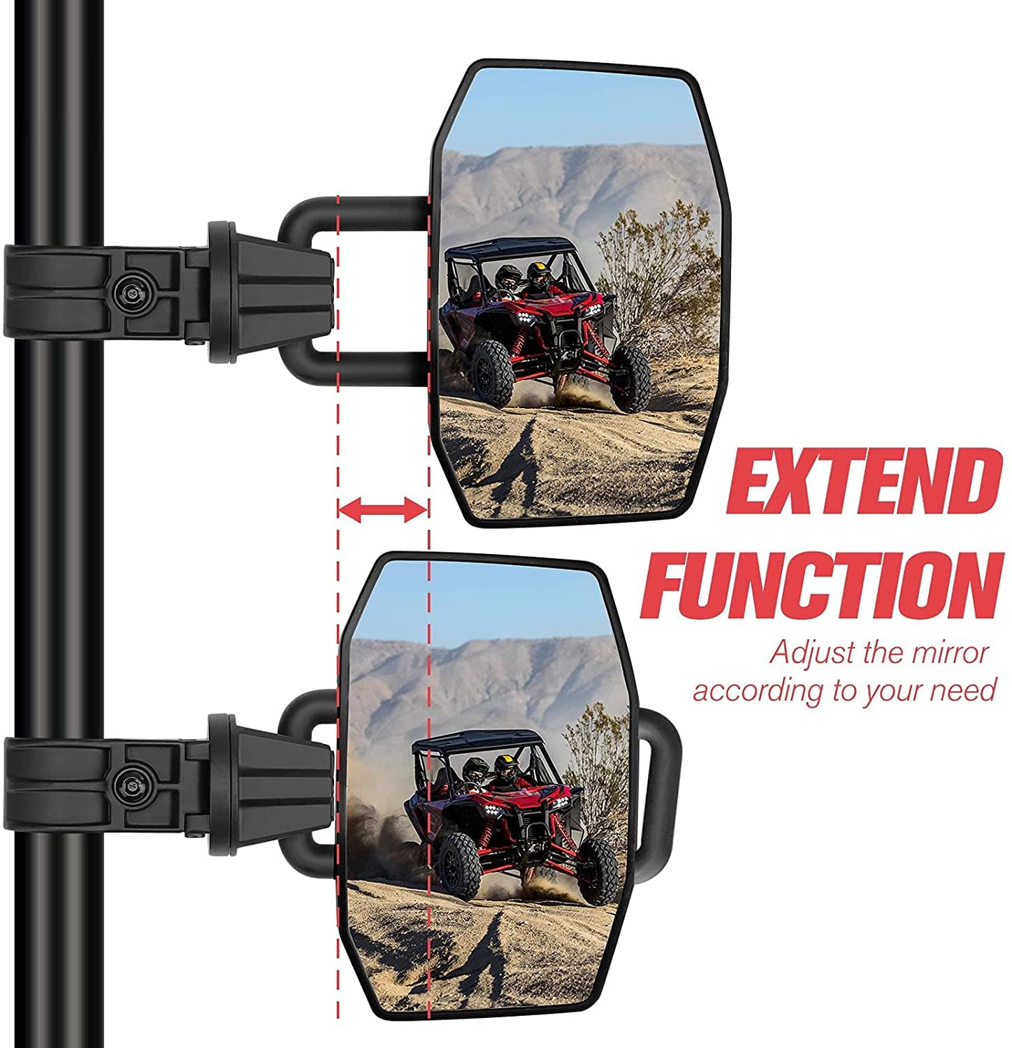 Photo of UTV Side View Mirrors for Yamaha Wolverine by Kemimoto - Premium for UTVs / Side by Sides