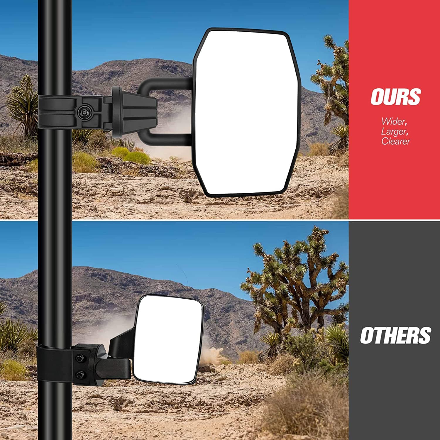 Photo of UTV Side View Mirrors for Yamaha Wolverine by Kemimoto - Premium for UTVs / Side by Sides