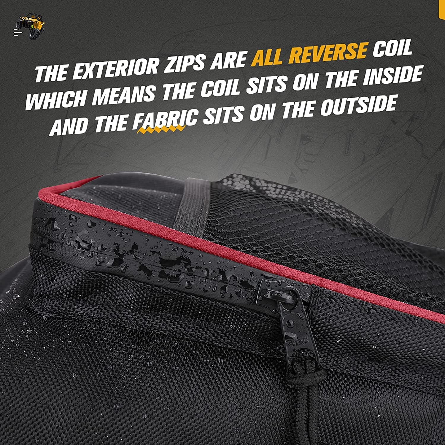 Photo of Door Bags & Center Storage Bag for Polaris RZR XP 1000/4 /XP Turbo by Kemimoto - Premium for UTVs / Side by Sides