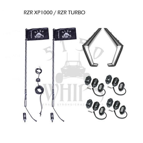 Photo of RZR XP1000 / Turbo Lighting Kit by 5150 Whips Inc. - Premium LED Light Whips & Rock Lights for UTVs / Side by Sides