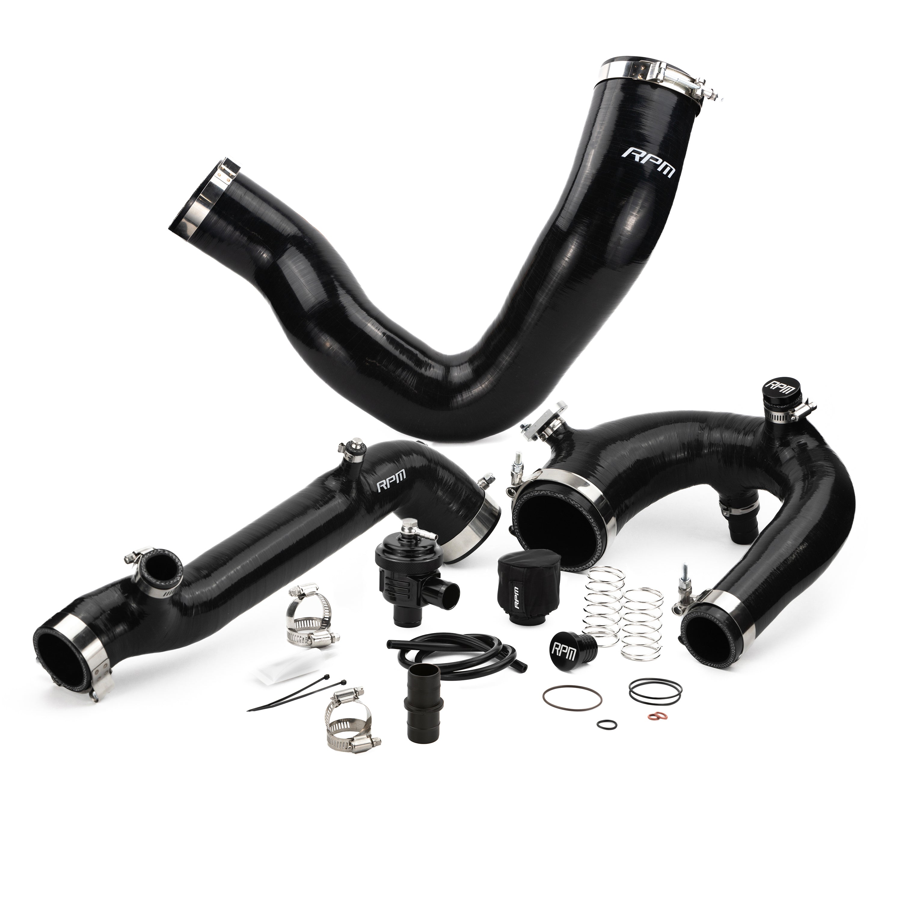 Photo of RPM SXS RPM Polaris RZR Turbo R & PRO XP/S Turbo Silicone Intake J-Tube, Charge Tube W/ BOV, & Intake Tube KIT by RPM SXS - Premium for UTVs / Side by Sides