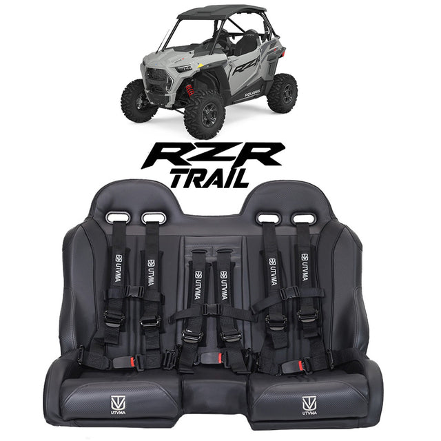 Photo of RZR 900/1000 Trail Front Bench Seat with Harnesses (2015-2025) by UTV Mountain Accessories - Premium Bench Seat for UTVs / Side by Sides