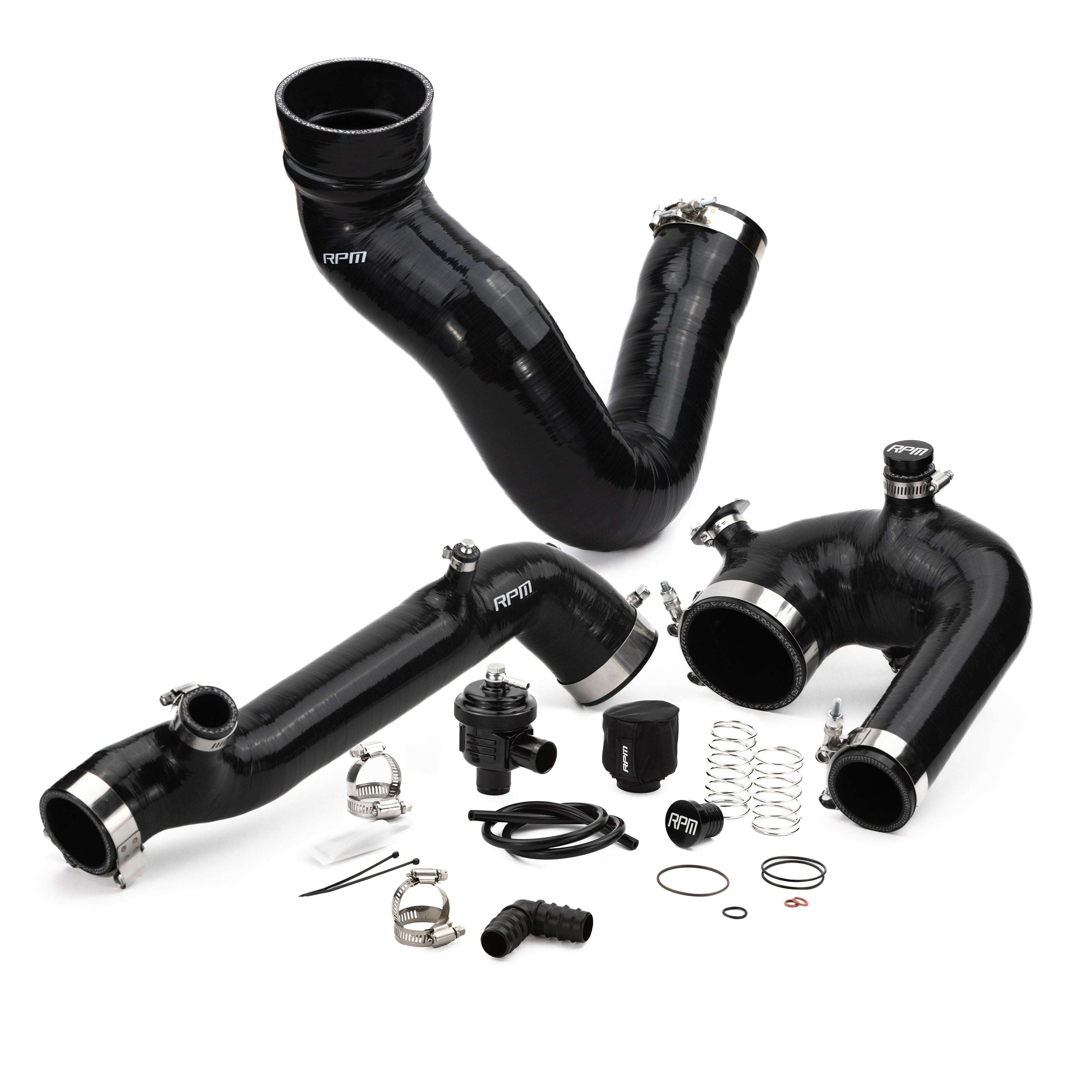 Photo of RPM SXS RPM Polaris RZR XP Turbo, Turbo S Silicone Intake J-Tube, Charge Tube W/ BOV, & Intake Tube KIT by RPM SXS - Premium for UTVs / Side by Sides