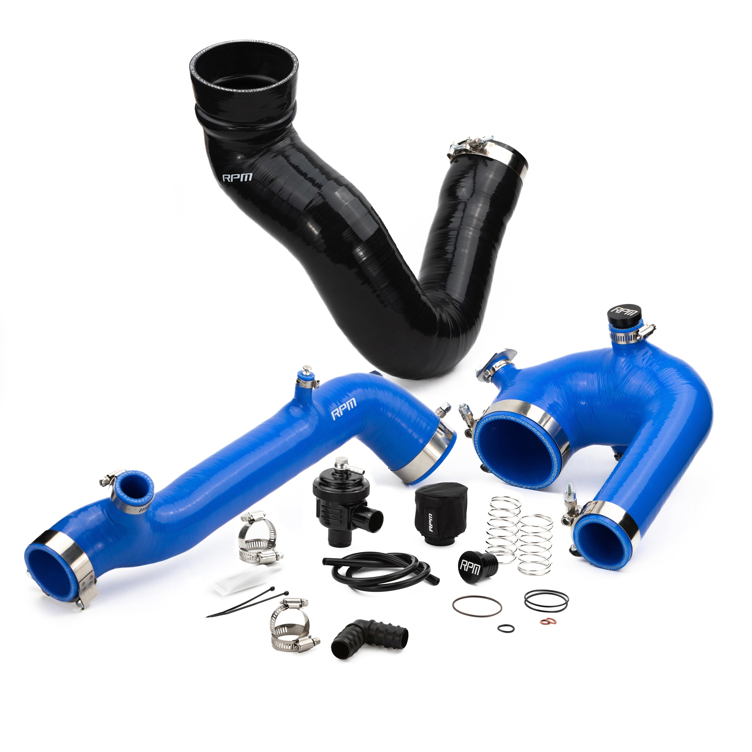 Photo of RPM SXS RPM Polaris RZR XP Turbo, Turbo S Silicone Intake J-Tube, Charge Tube W/ BOV, & Intake Tube KIT by RPM SXS - Premium for UTVs / Side by Sides
