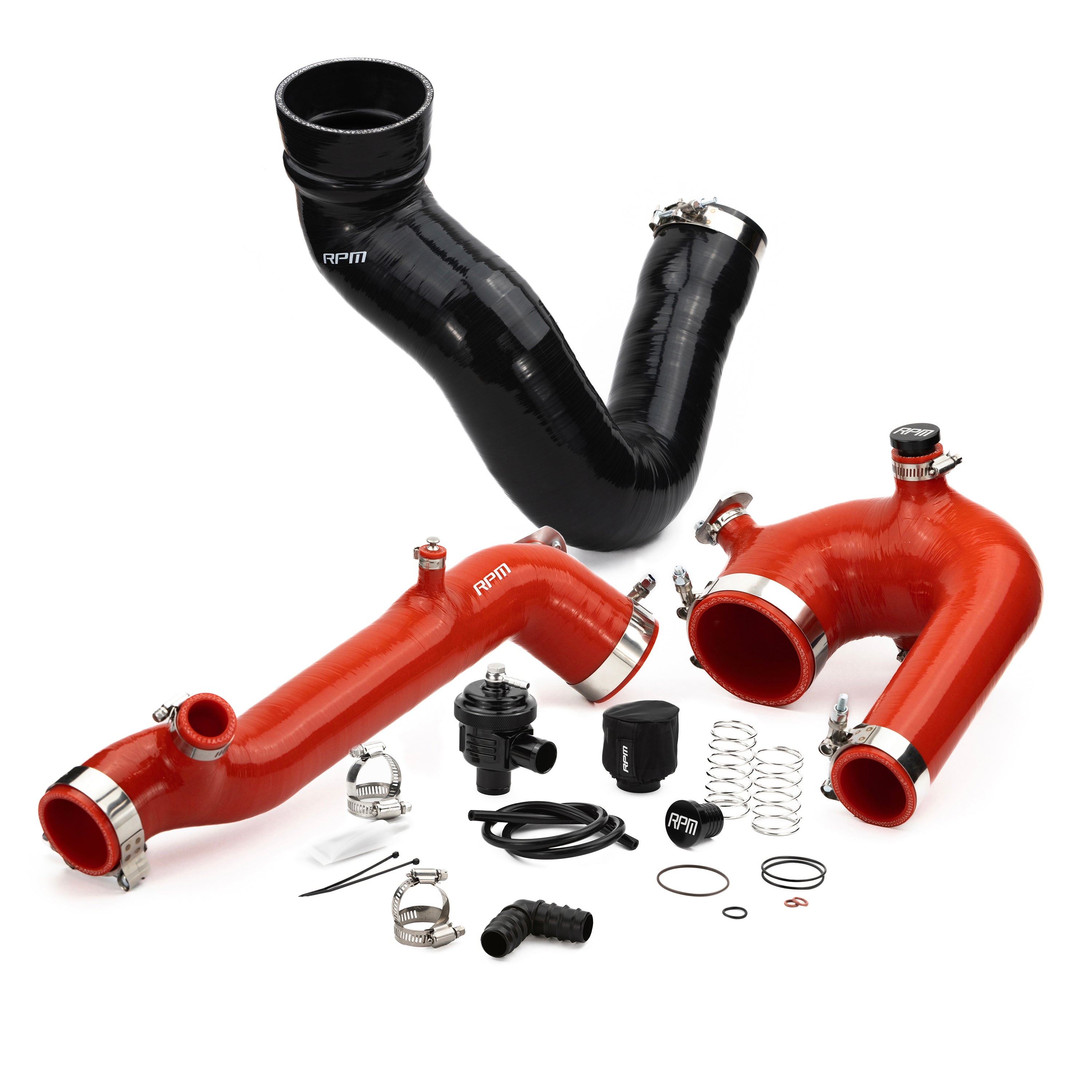 Photo of RPM SXS RPM Polaris RZR XP Turbo, Turbo S Silicone Intake J-Tube, Charge Tube W/ BOV, & Intake Tube KIT by RPM SXS - Premium for UTVs / Side by Sides
