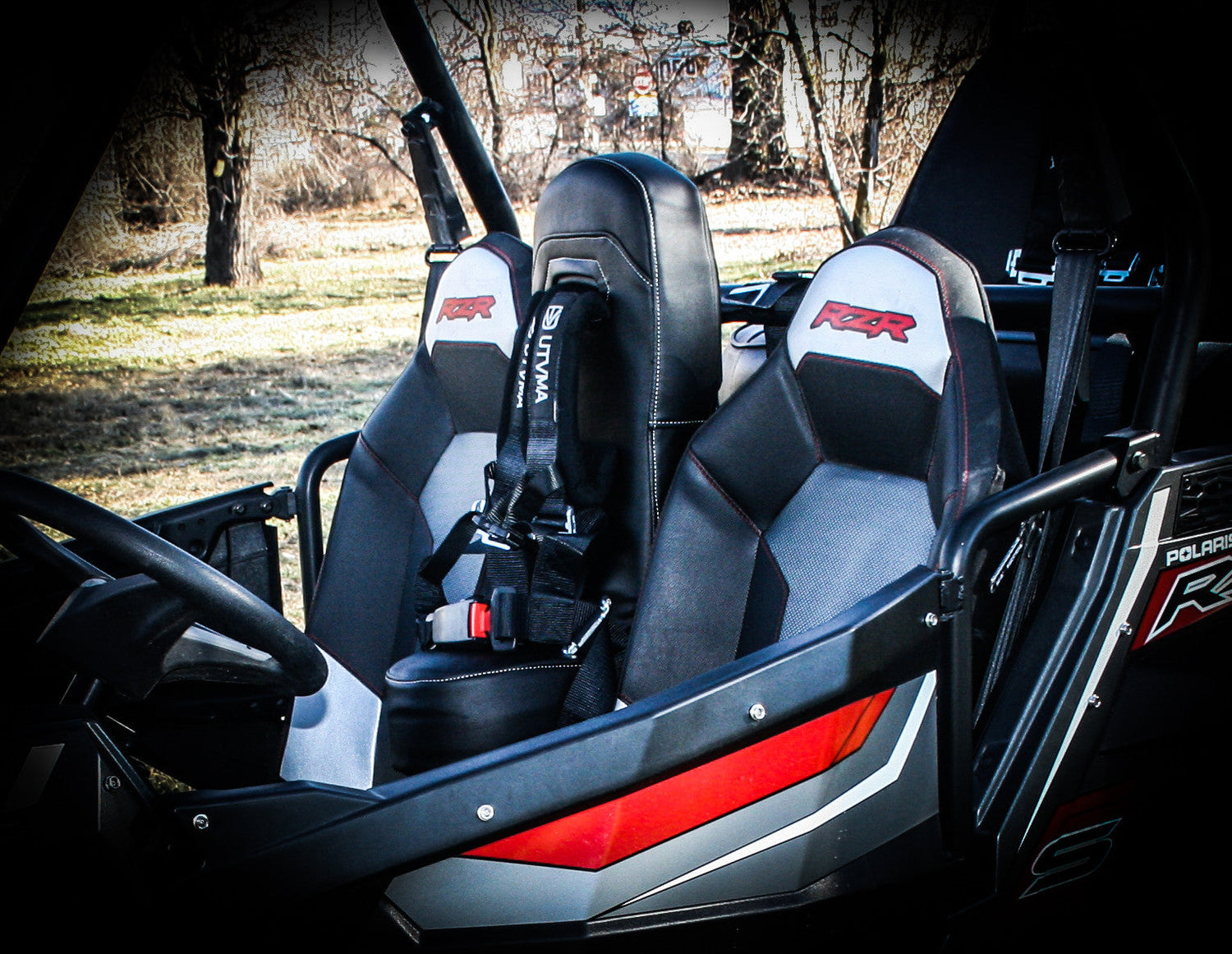 Photo of RZR 4 900 Bump Seat Set (Front and Rear) by UTV Mountain Accessories - Premium Bump Seats for UTVs / Side by Sides