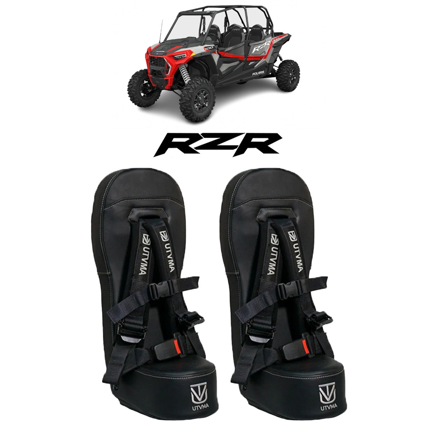 Photo of RZR 4 1000 Bump Seat Set (Front and Rear) by UTV Mountain Accessories - Premium Bump Seats for UTVs / Side by Sides