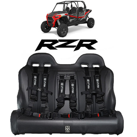 Photo of Rear Bench Seat W Harnesses for RZR 4 1000/900 (2014-2023) by UTV Mountain Accessories - Premium Seats & Accessories for UTVs / Side by Sides