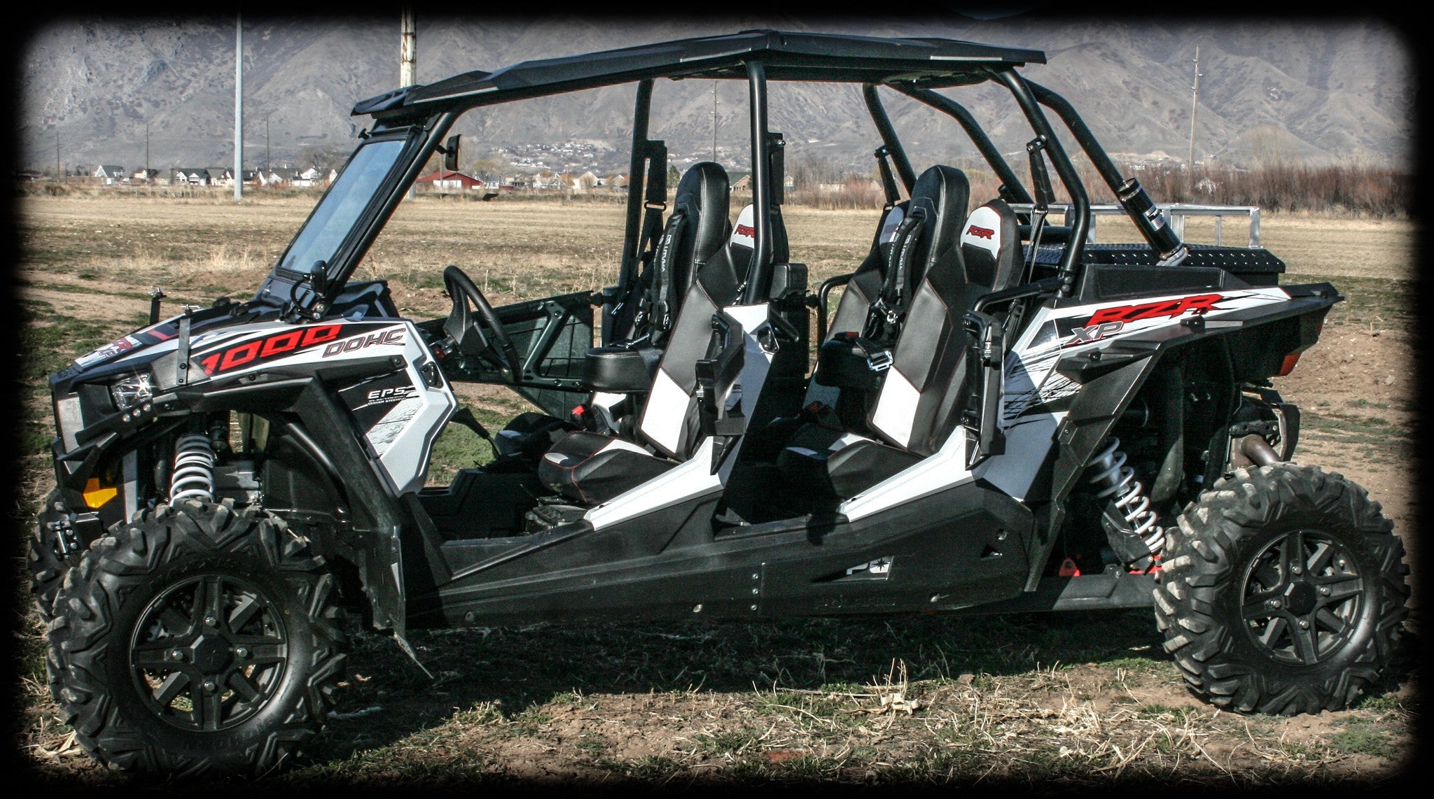 Photo of RZR 4 1000 Bump Seat Set (Front and Rear) by UTV Mountain Accessories - Premium Bump Seats for UTVs / Side by Sides
