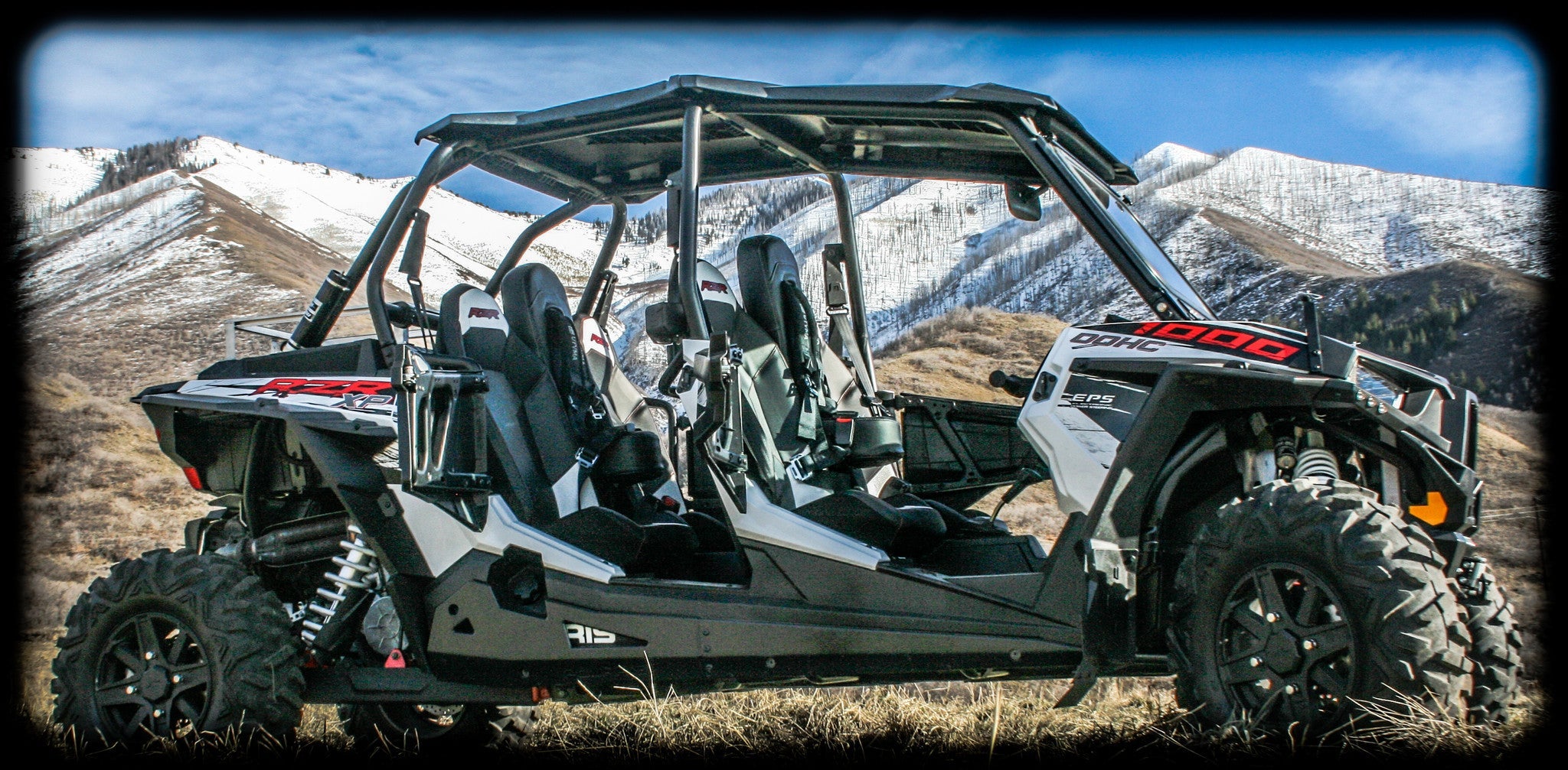 Photo of RZR 4 1000 Bump Seat Set (Front and Rear) by UTV Mountain Accessories - Premium Bump Seats for UTVs / Side by Sides