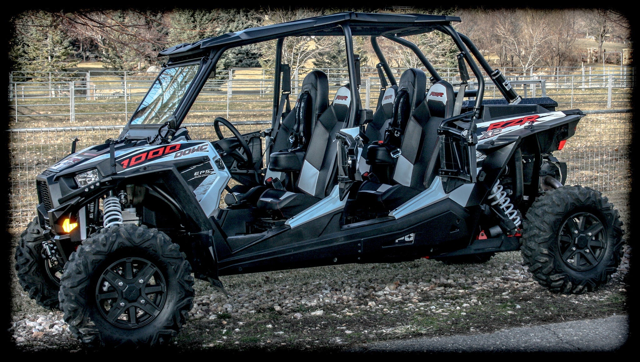 Photo of RZR 4 1000 Bump Seat Set (Front and Rear) by UTV Mountain Accessories - Premium Bump Seats for UTVs / Side by Sides