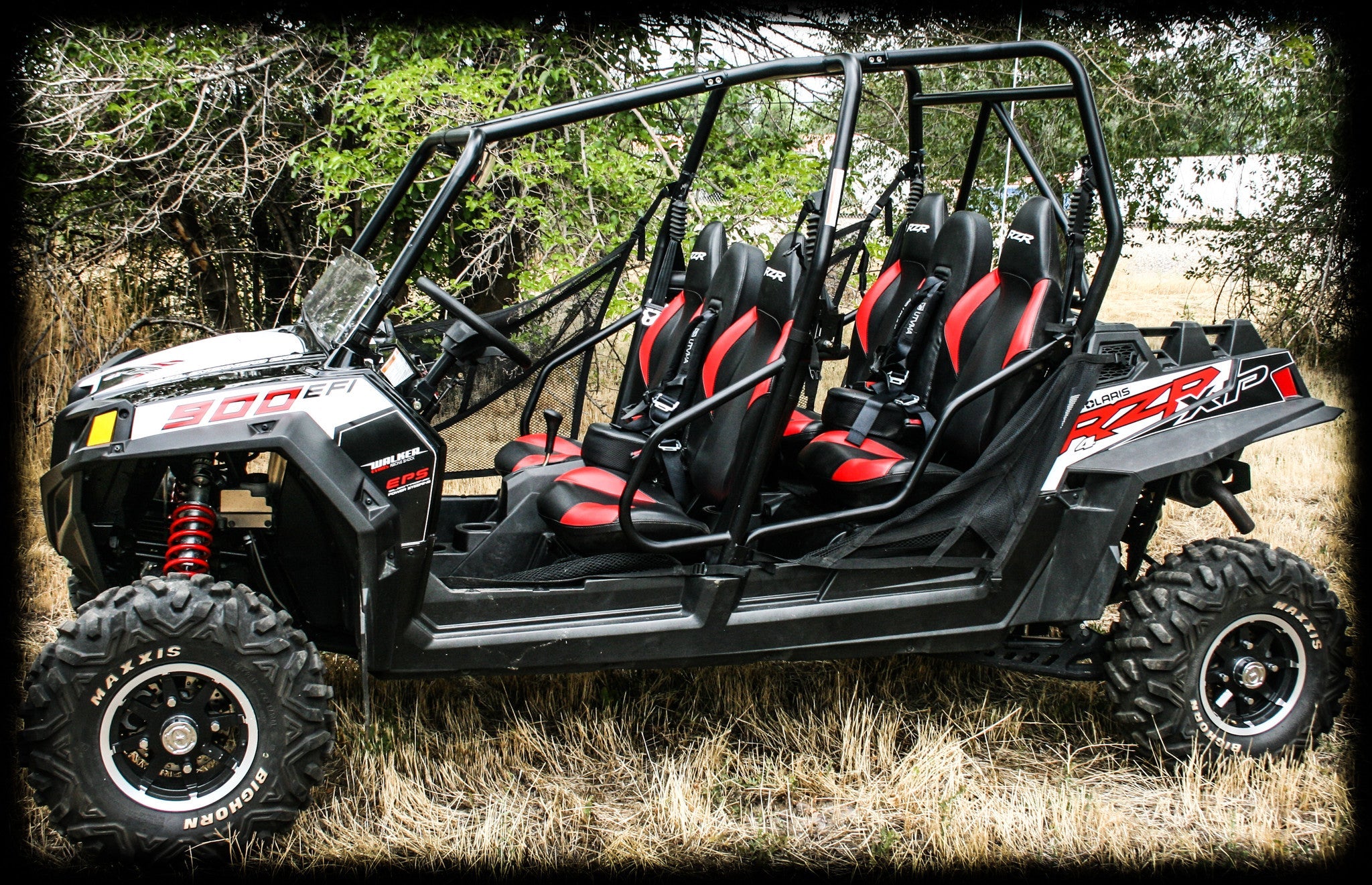 Photo of RZR 4 800 Bump Seats Set (Front and Rear) by UTV Mountain Accessories - Premium Bump Seat for UTVs / Side by Sides
