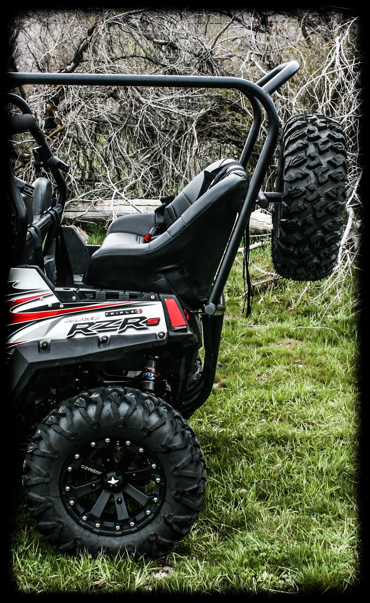 Photo of RZR Spare Tire Rack (2008-2024) by UTV Mountain Accessories - Premium RZR900 for UTVs / Side by Sides
