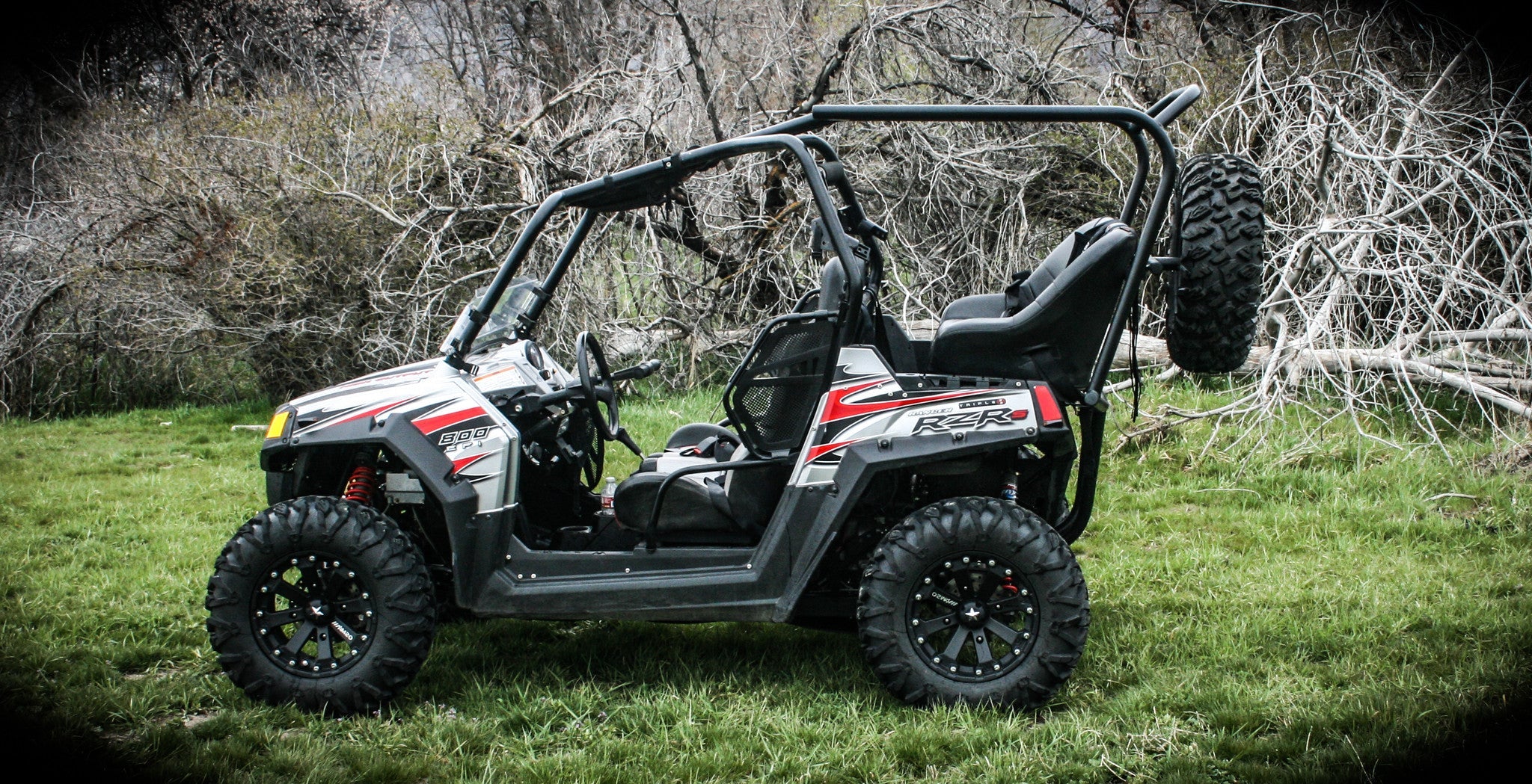 Photo of RZR Spare Tire Rack (2008-2024) by UTV Mountain Accessories - Premium RZR900 for UTVs / Side by Sides