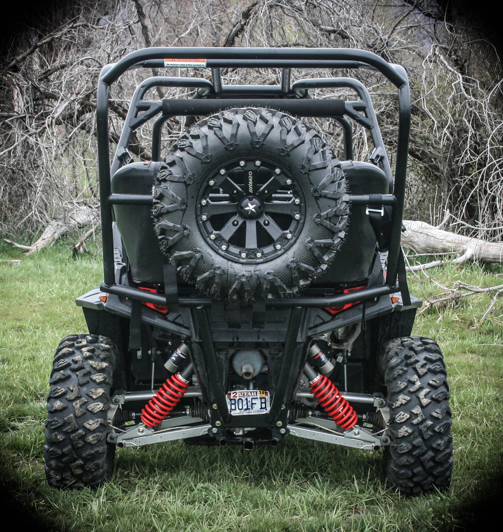 Photo of RZR Spare Tire Rack (2008-2024) by UTV Mountain Accessories - Premium RZR900 for UTVs / Side by Sides