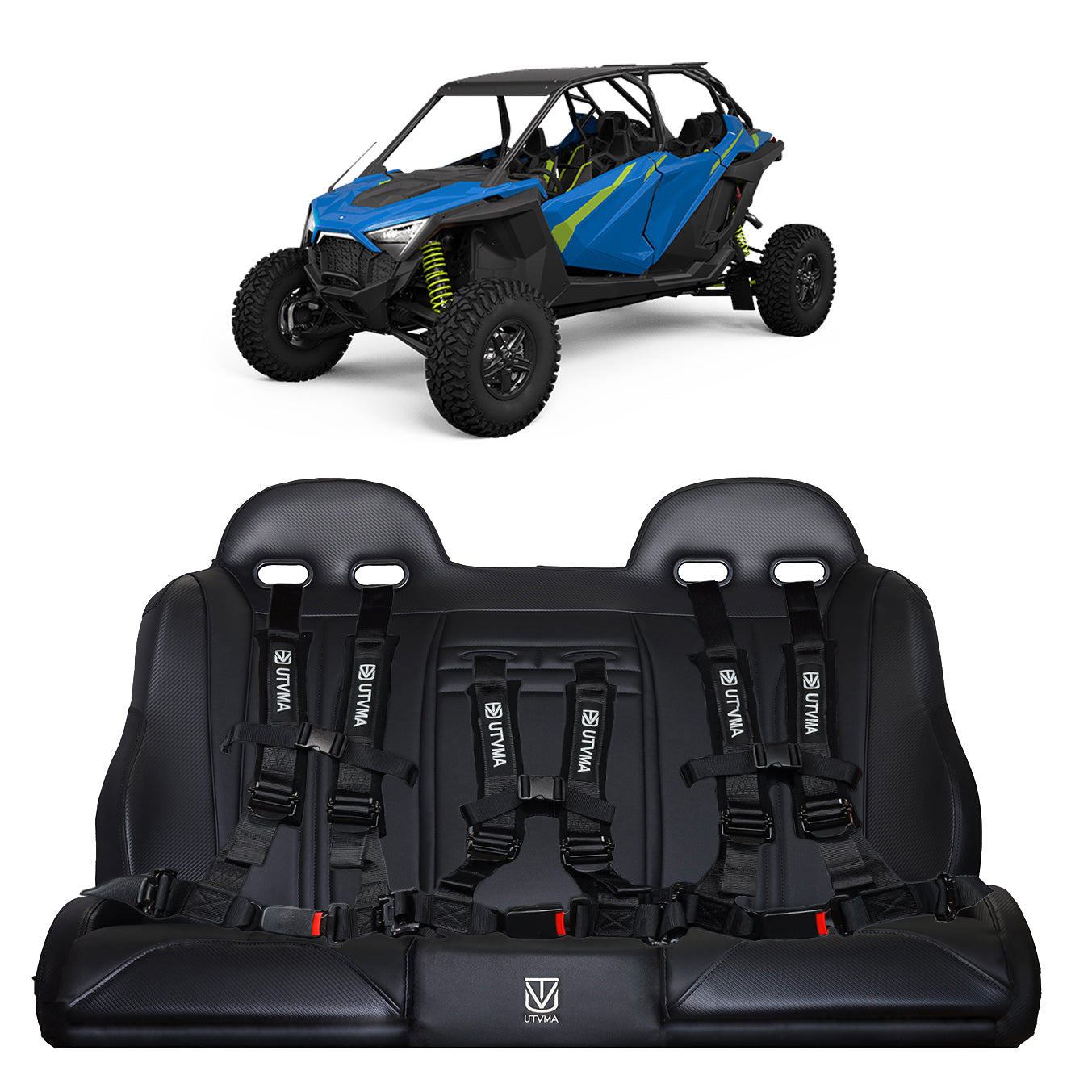 Photo of RZR PRO S Rear Bench Seat W Harnesses (2025+) by UTV Mountain Accessories - Premium Seats & Accessories for UTVs / Side by Sides
