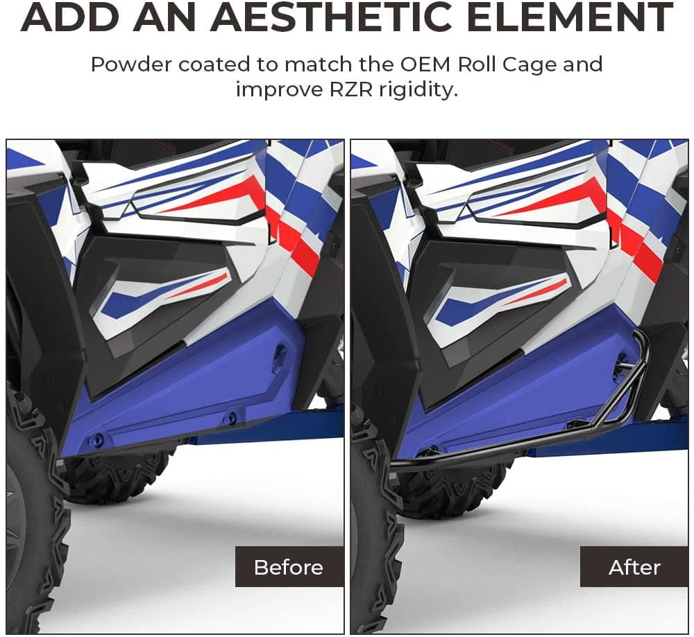 Photo of Nerf Bars Rock Sliders For Polaris RZR XP 1000/ XP Turbo by Kemimoto - Premium for UTVs / Side by Sides