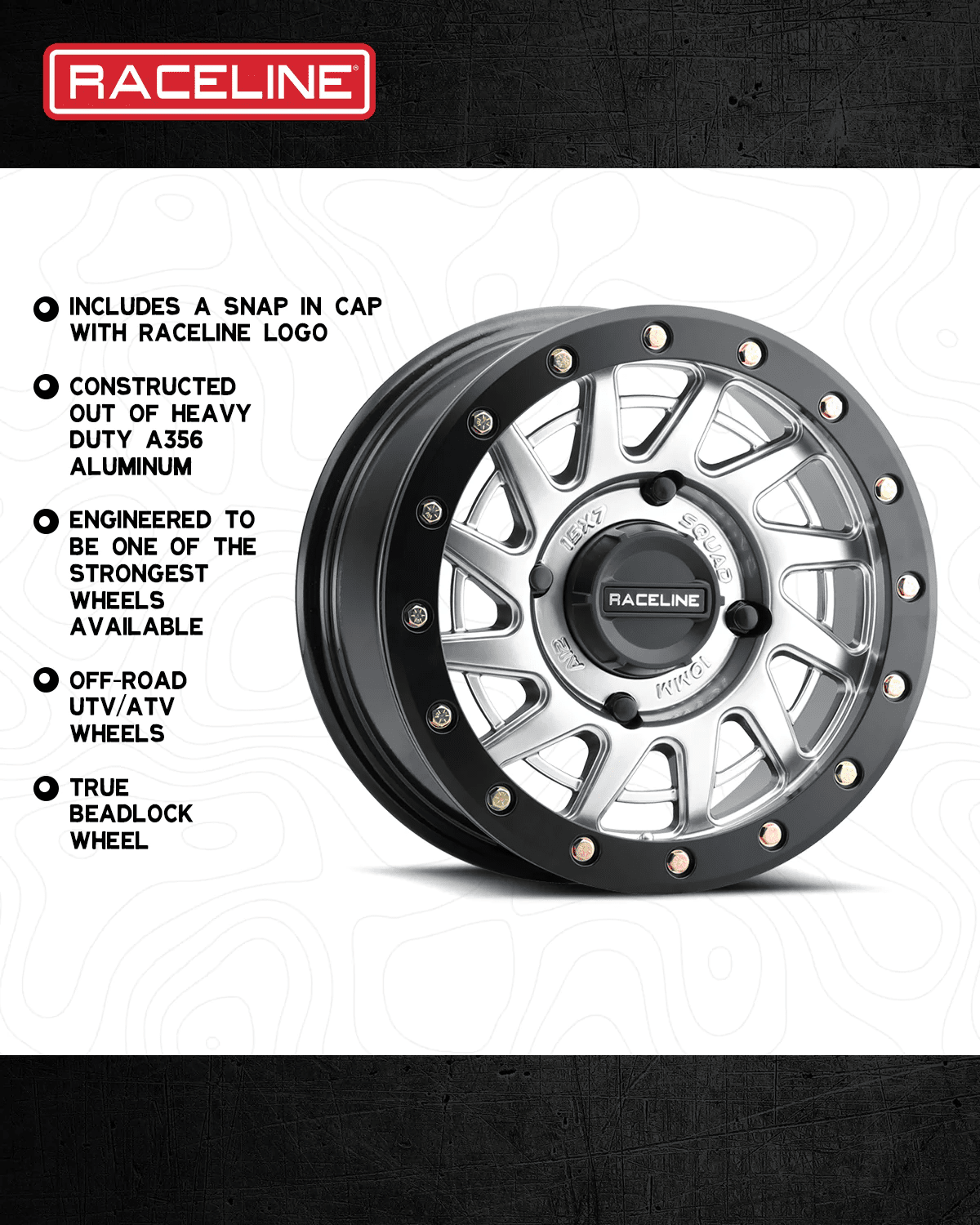 Photo of Raceline A12 Squad Beadlock - Hyper Silver by RACELINE - Premium Wheels for UTVs / Side by Sides