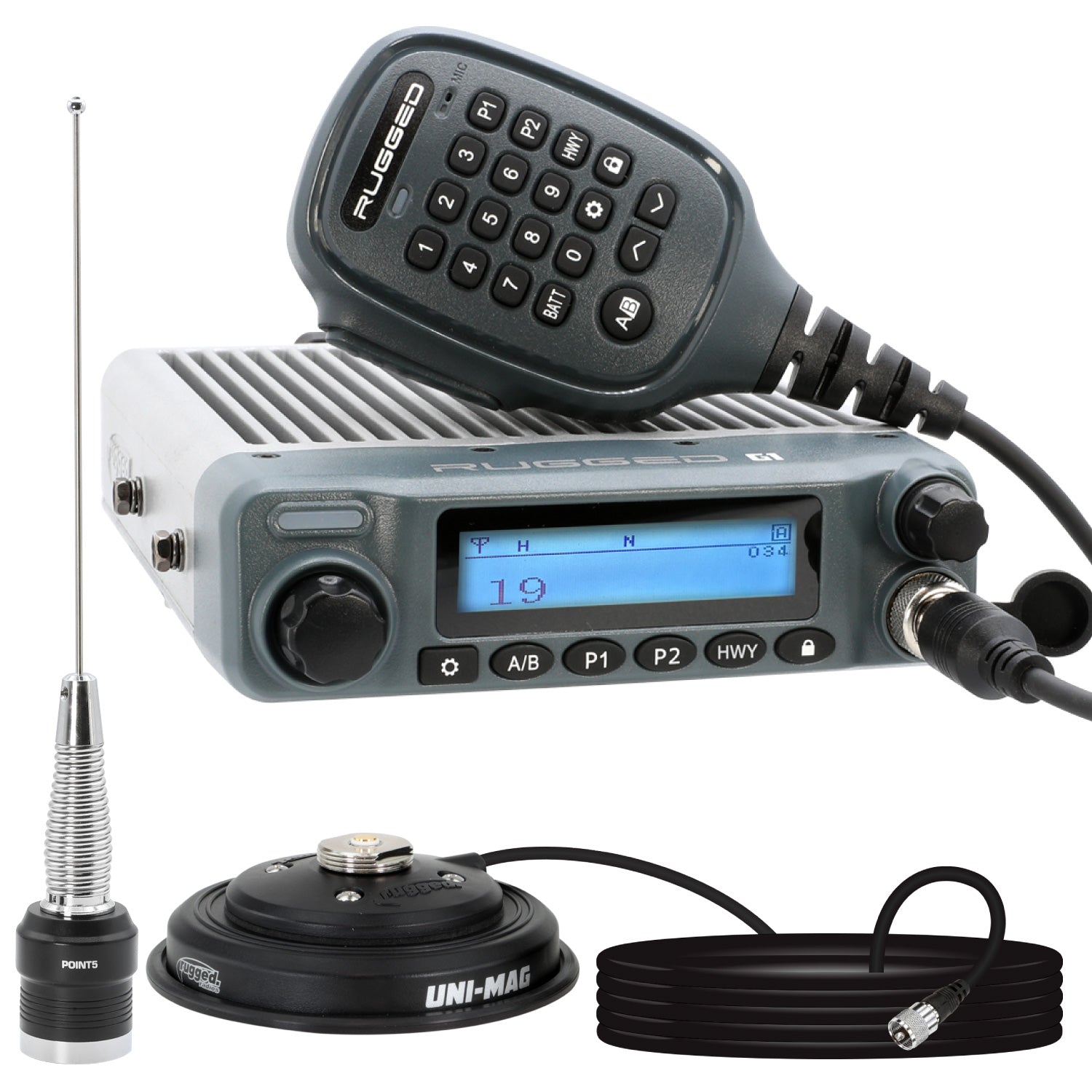 Photo of Radio Kit - G1 ADVENTURE SERIES Waterproof GMRS Mobile Radio with Antenna by Rugged Radios - Premium for UTVs / Side by Sides