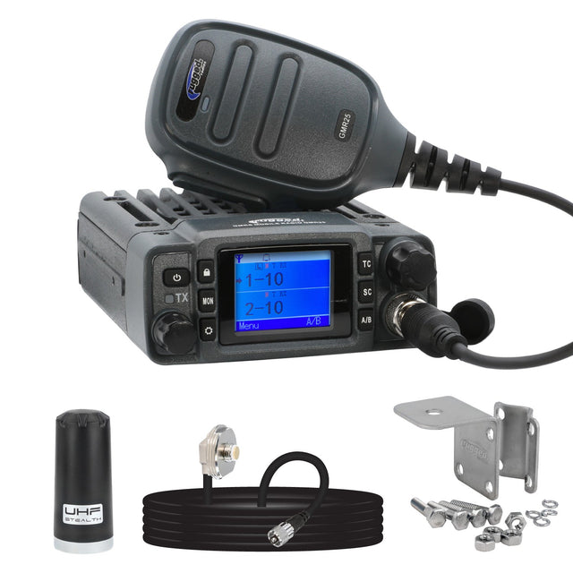 Photo of Radio Kit Lite - GMR25 Waterproof GMRS Mobile Radio with Stealth Antenna by Rugged Radios - Premium for UTVs / Side by Sides