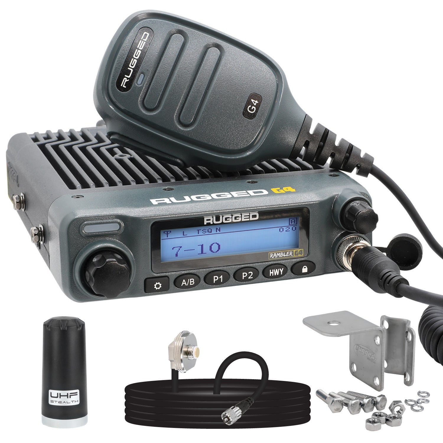 Photo of Radio Kit Lite - Rambler G4 GMRS Band Mobile Radio with Stealth Antenna by Rugged Radios - Premium for UTVs / Side by Sides