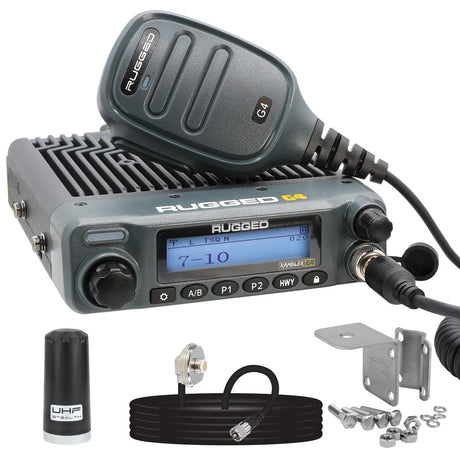 Photo of Radio Kit Lite - Rambler G4 GMRS Band Mobile Radio with Stealth Antenna by Rugged Radios - Premium for UTVs / Side by Sides
